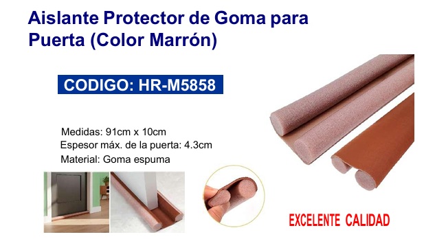 AISLANTE PROTECTOR DE GOMA PARA PUERTA MARRON  91CM X 10CM