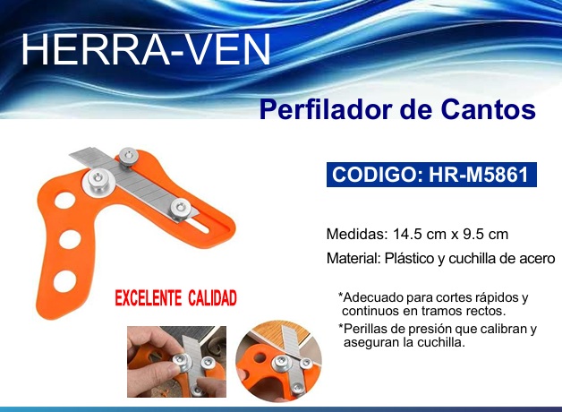 PERFILADOR DE CANTOS 14.5CM X 9.5CM  PLASTICO Y ACERO