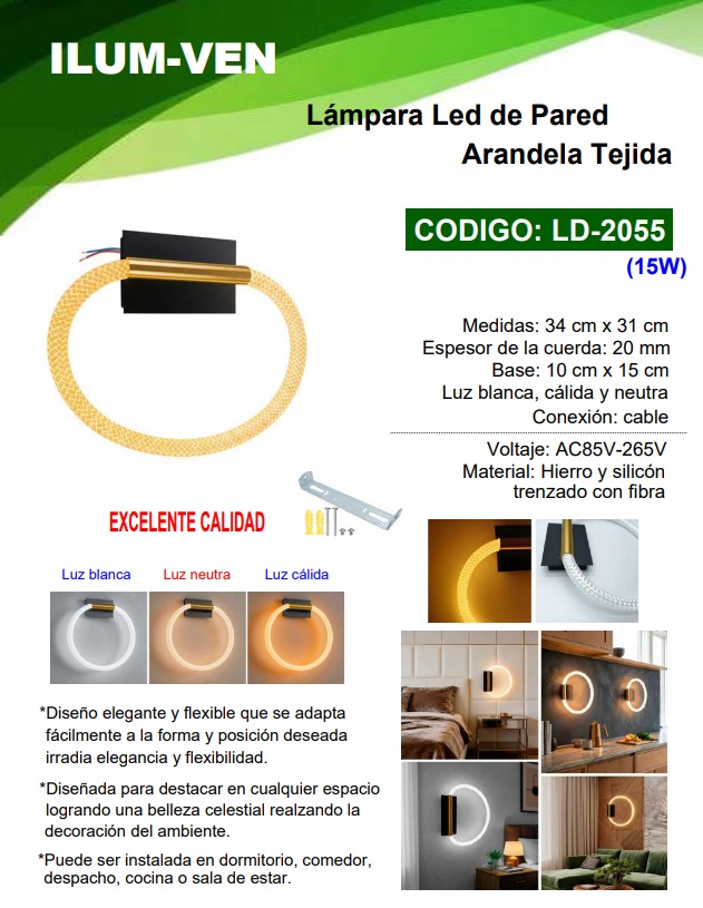 LAMP P/PARED ARANDELA - TEJIDA