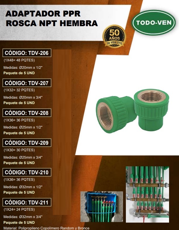 ADAPT PPR - 25MM X 3/4 NPT HEMBRA - UND