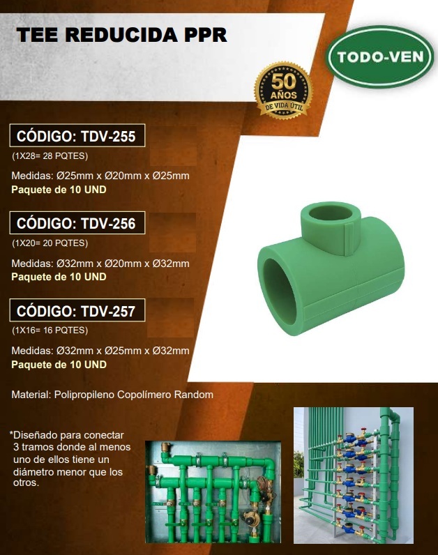 TEE REDUCTORA PPR - 32MM A 25MM - UND